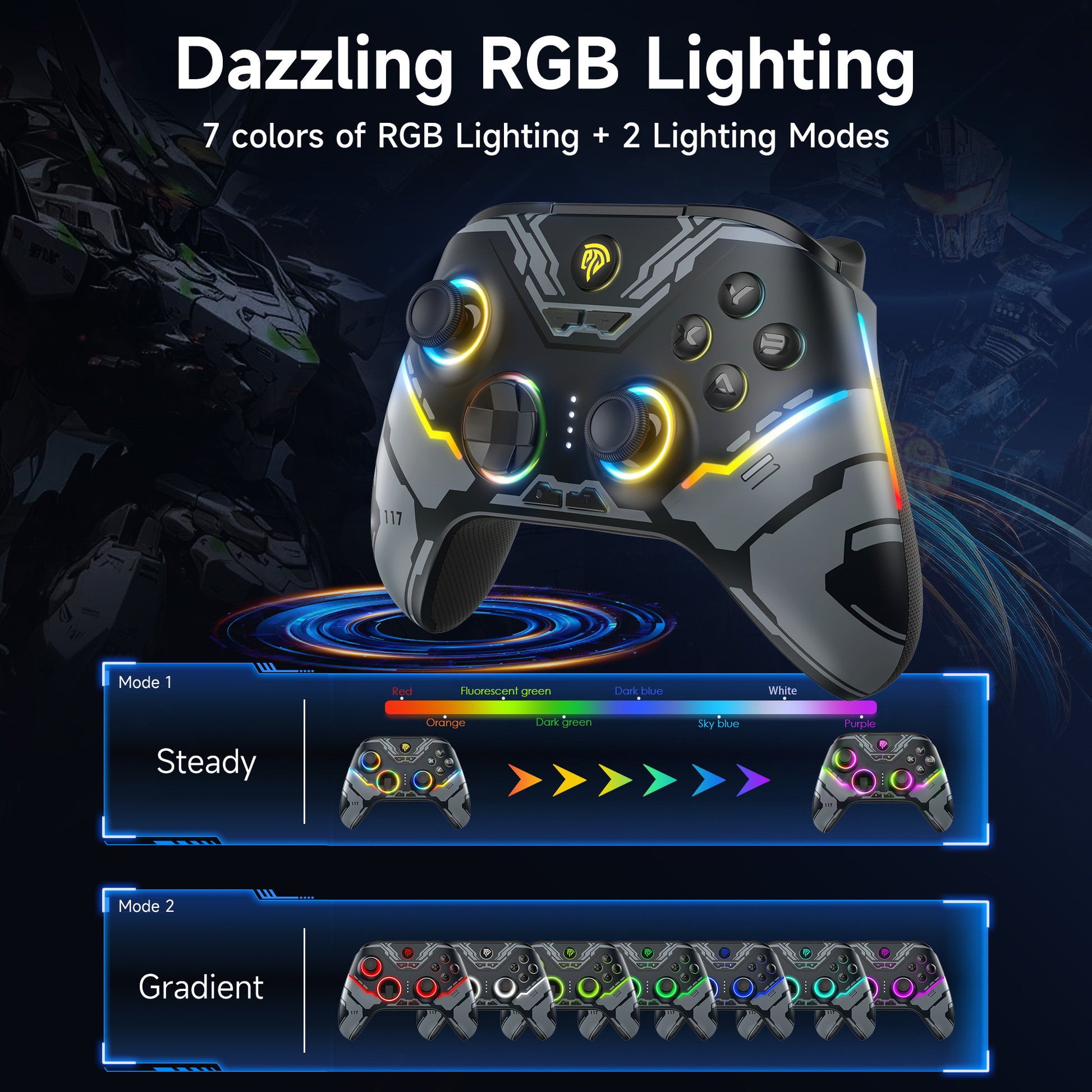 EasySMX X15 RGB Controller – Hall Effect Joystick & Trigger for Windows / Steam / Switch Starfield