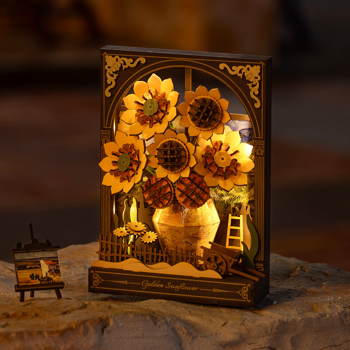 Robotime Golden Sunflower Wall Art 3D Wooden Puzzle