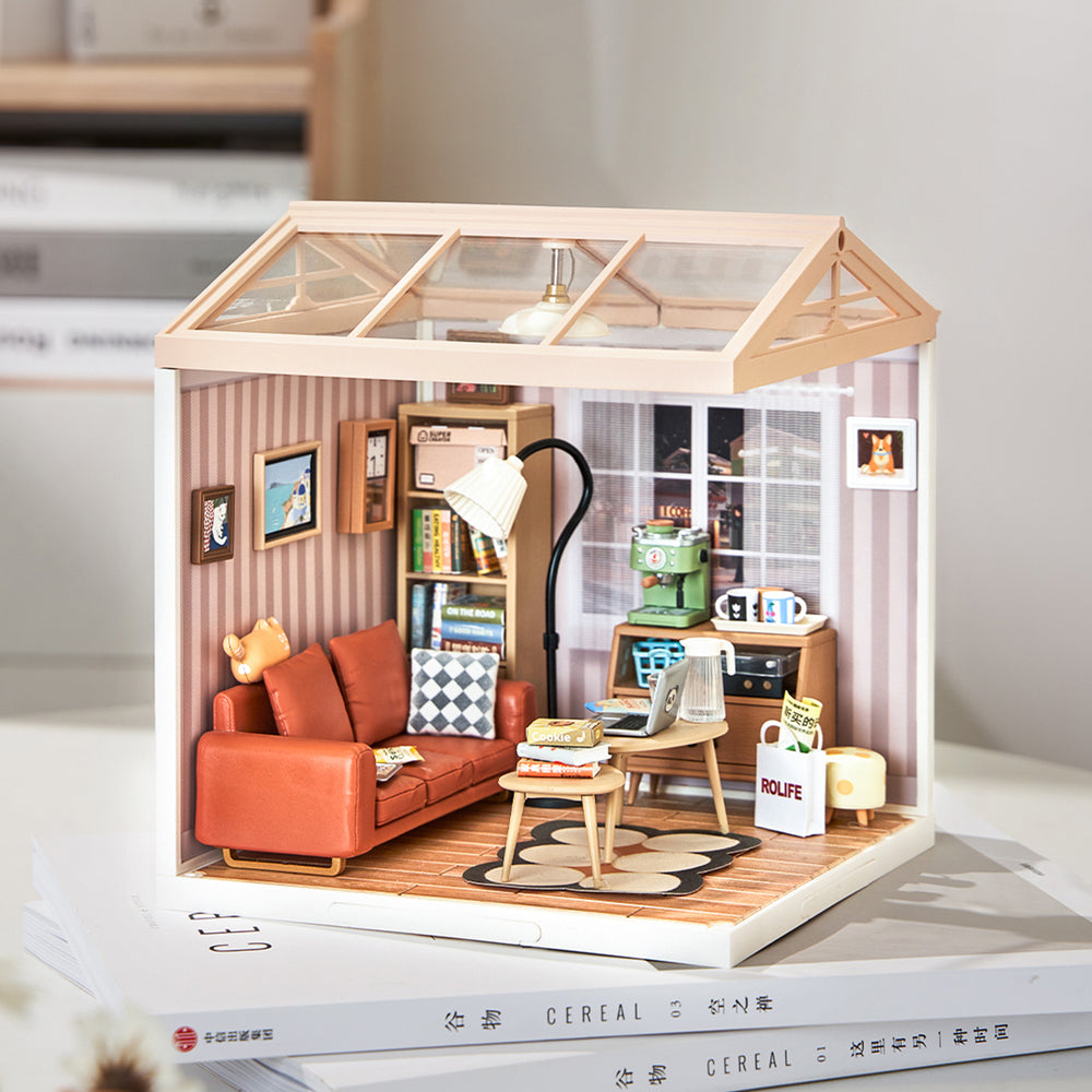 Robotime Cozy Living Lounge Super Creator DIY 3D Miniature House