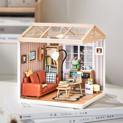 Robotime Cozy Living Lounge Super Creator DIY 3D Miniature House