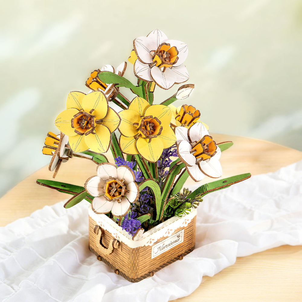 Robotime Narcissus DIY Flower Bouquet Wooden 3D Puzzle