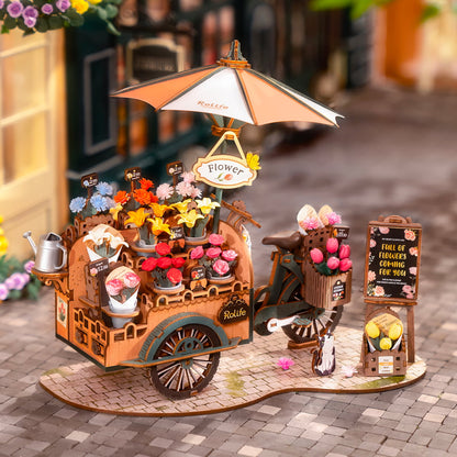 Robotime Blossom Cart 3D DIY Wooden Puzzle