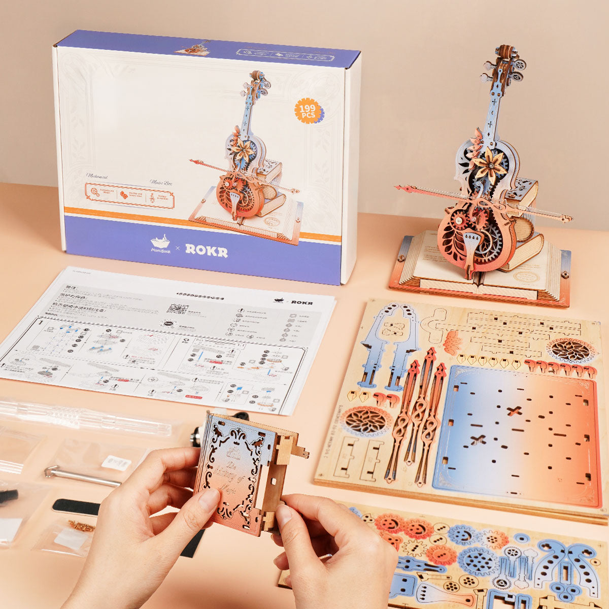 Robotime Symphony of Gorgeous Dreams Mechanical Music Box DIY Puzzle