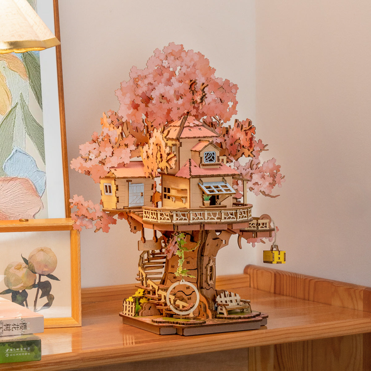 Robotime Sakura Tree House DIY Wooden 3D Puzzle