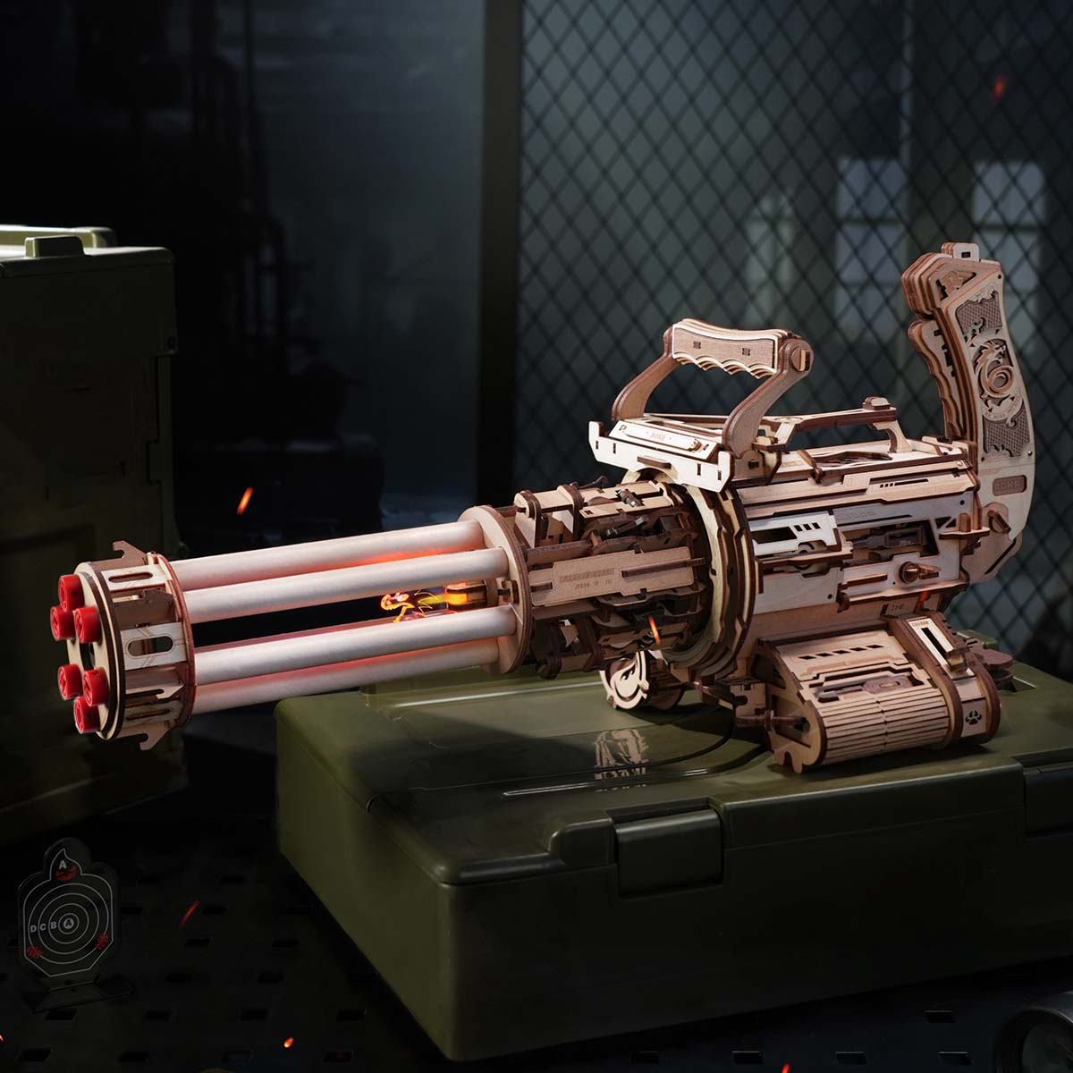 Robotime Rotating-Barrel Machine Toy Gun DIY 3D Wooden Puzzle