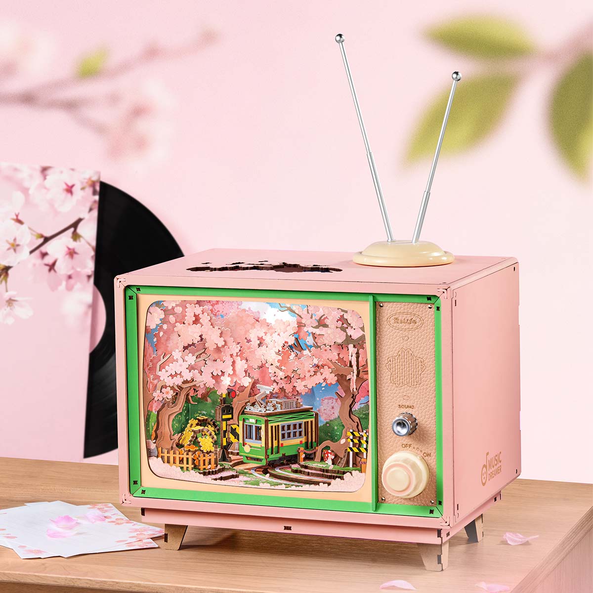 Robotime Sakura Dreamy Tour DIY Music Box 3D Wooden Puzzle