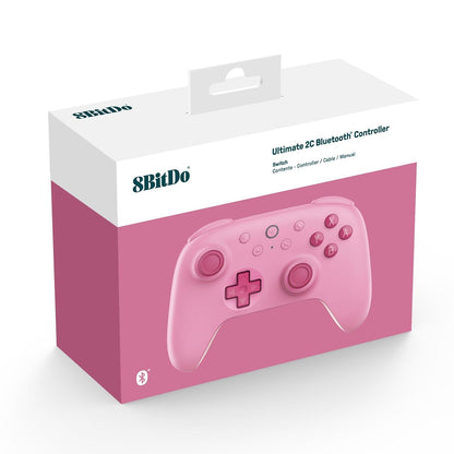 8BitDo Ultimate 2C Bluetooth Controller With Hall Effect For Nintendo Switch Pink