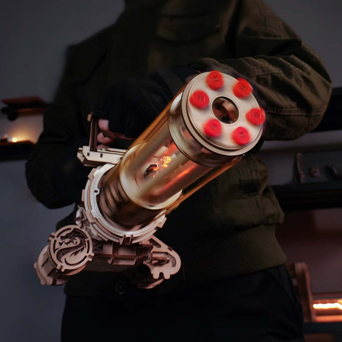 Robotime Rotating-Barrel Machine Toy Gun DIY 3D Wooden Puzzle