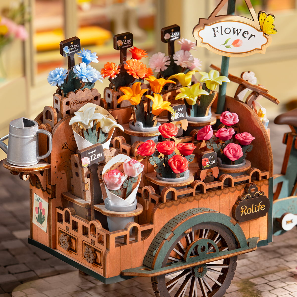 Robotime Blossom Cart 3D DIY Wooden Puzzle