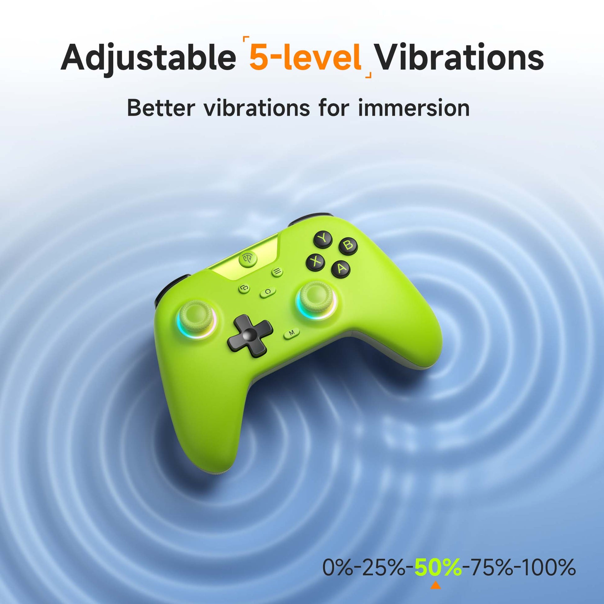 EasySMX X05 Hall Effect Gaming Controller For PC / Steam / Nintendo Switch Green