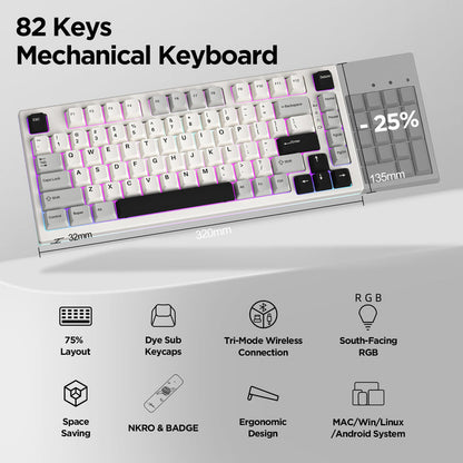 YUNZII YZ75 Pro Wireless Mechanical Gaming Keyboard