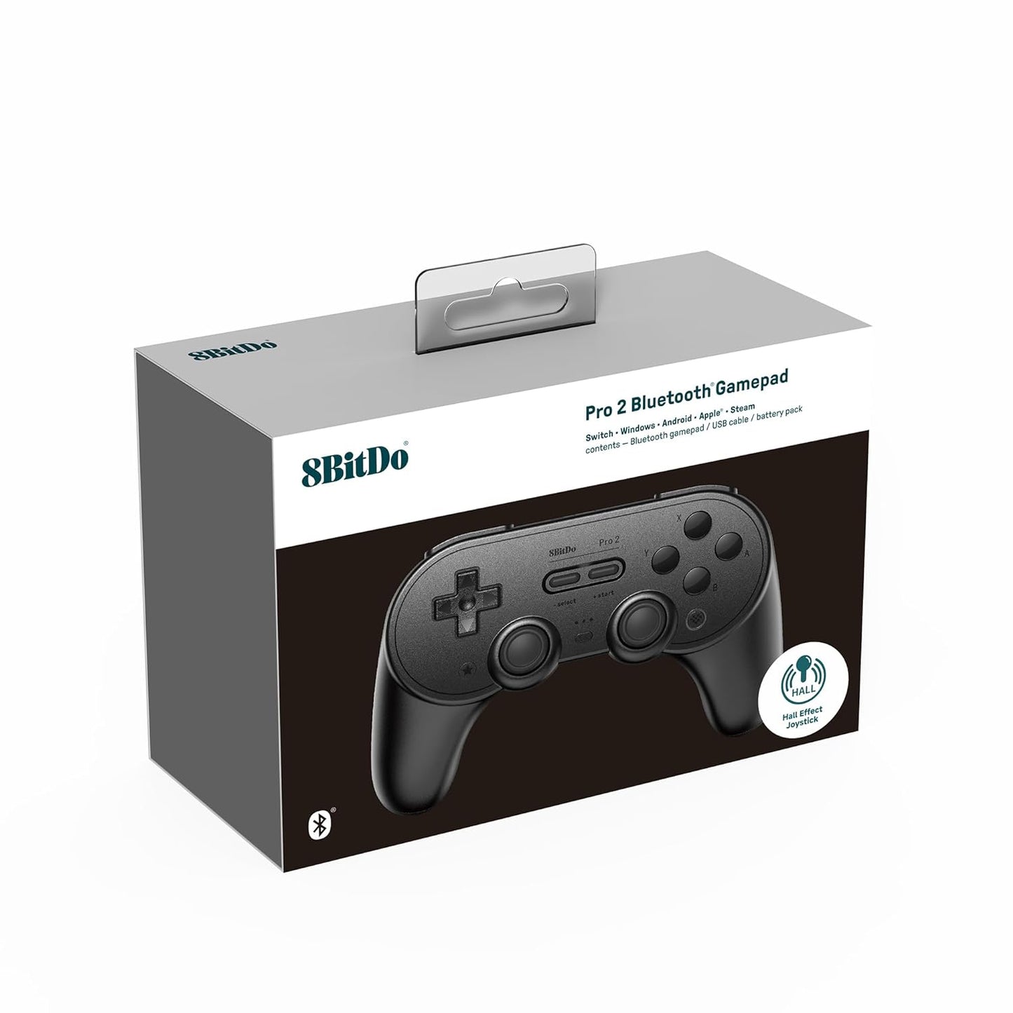 8Bitdo Pro 2 Wireless Bluetooth Gaming Controller & Hall Effect Joystick Black