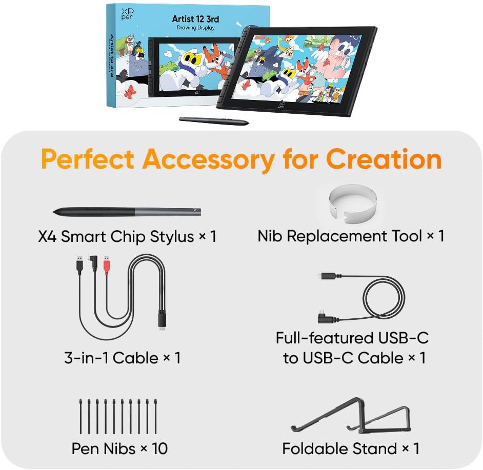 XPPen Artist 12 3rd Gen Display Graphics Drawing Tablet & Stylus