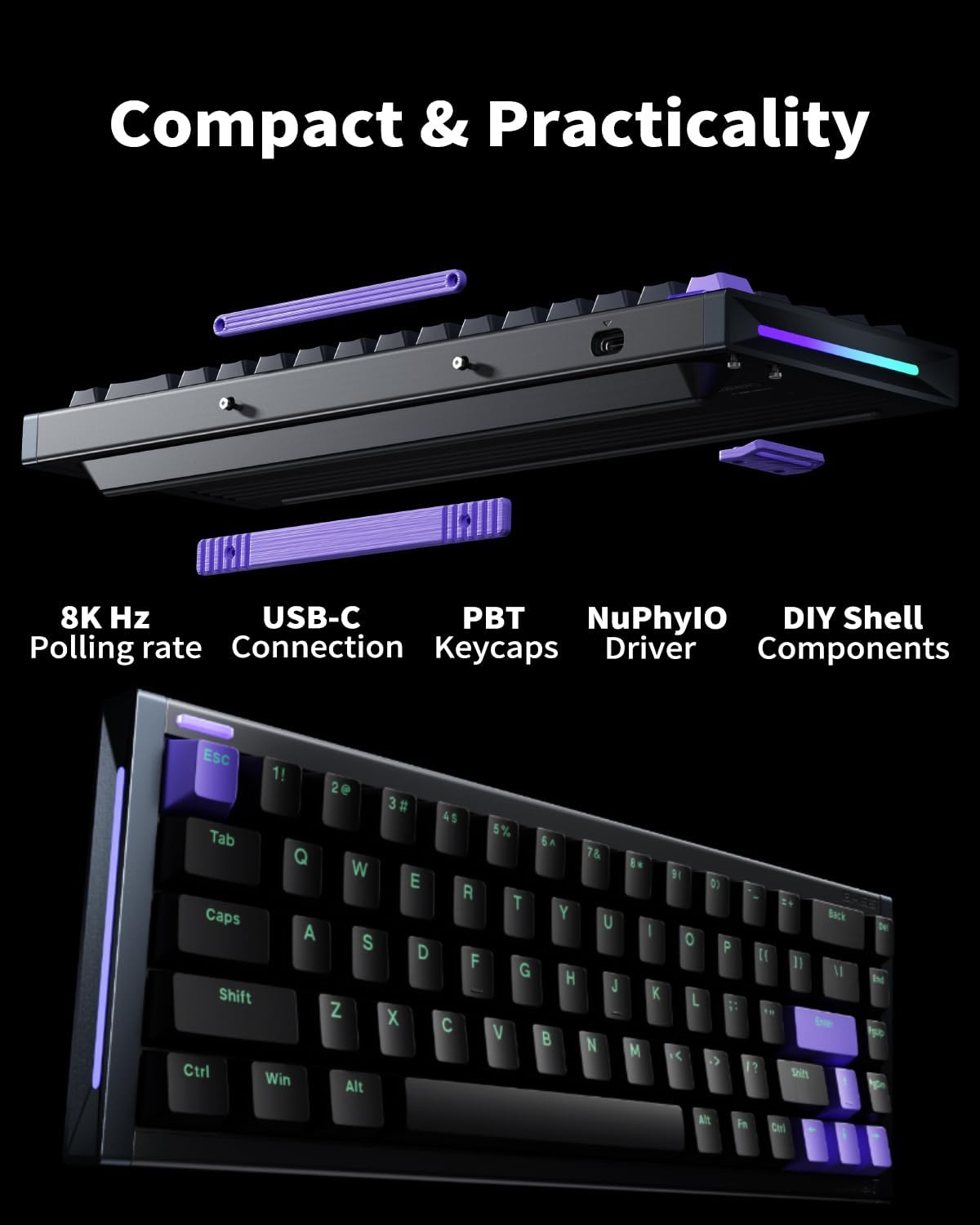 Nuphy BH65 All Aluminium Gaming Keyboard With Magnetic Jade Switches