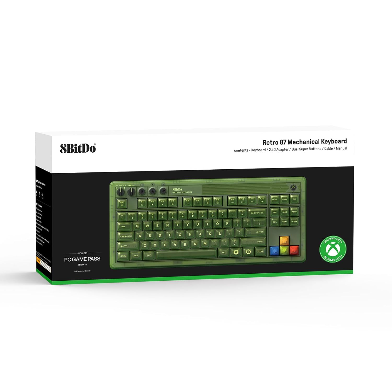 8BitDo Retro 87 Mechanical Keyboard Xbox Edition For Windows & Android Devices