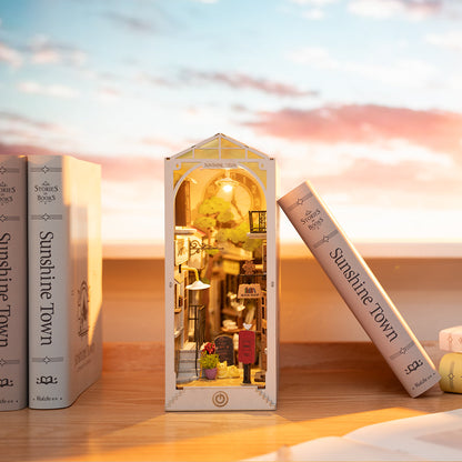 Robotime Sunshine Town DIY Book Nook Shelf Insert Miniature Dollhouse
