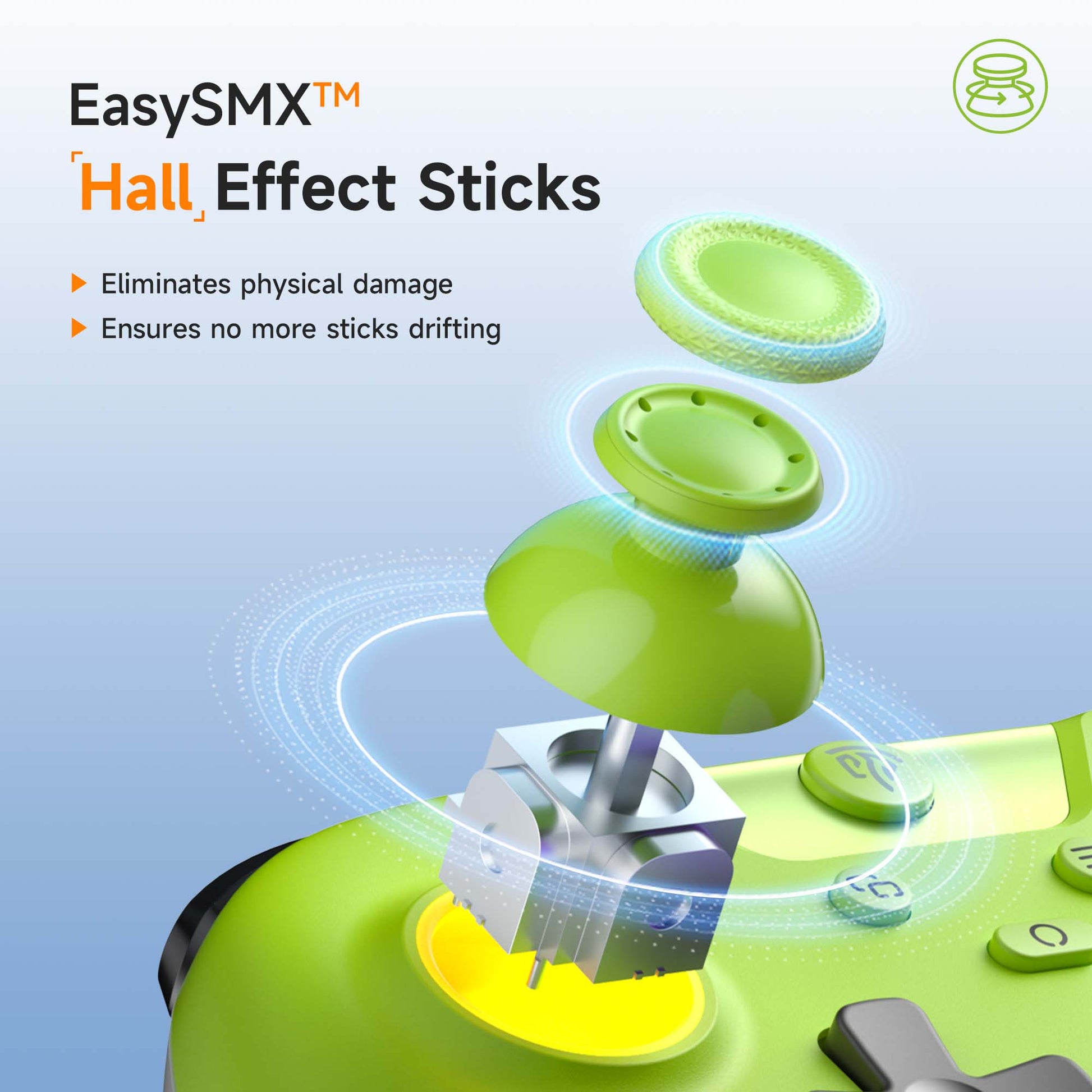 EasySMX X05 Hall Effect Gaming Controller For PC / Steam / Nintendo Switch Green