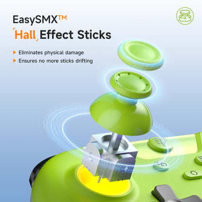 EasySMX X05 Hall Effect Gaming Controller For PC / Steam / Nintendo Switch Green