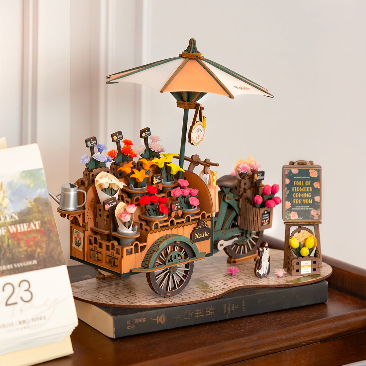 Robotime Blossom Cart 3D DIY Wooden Puzzle