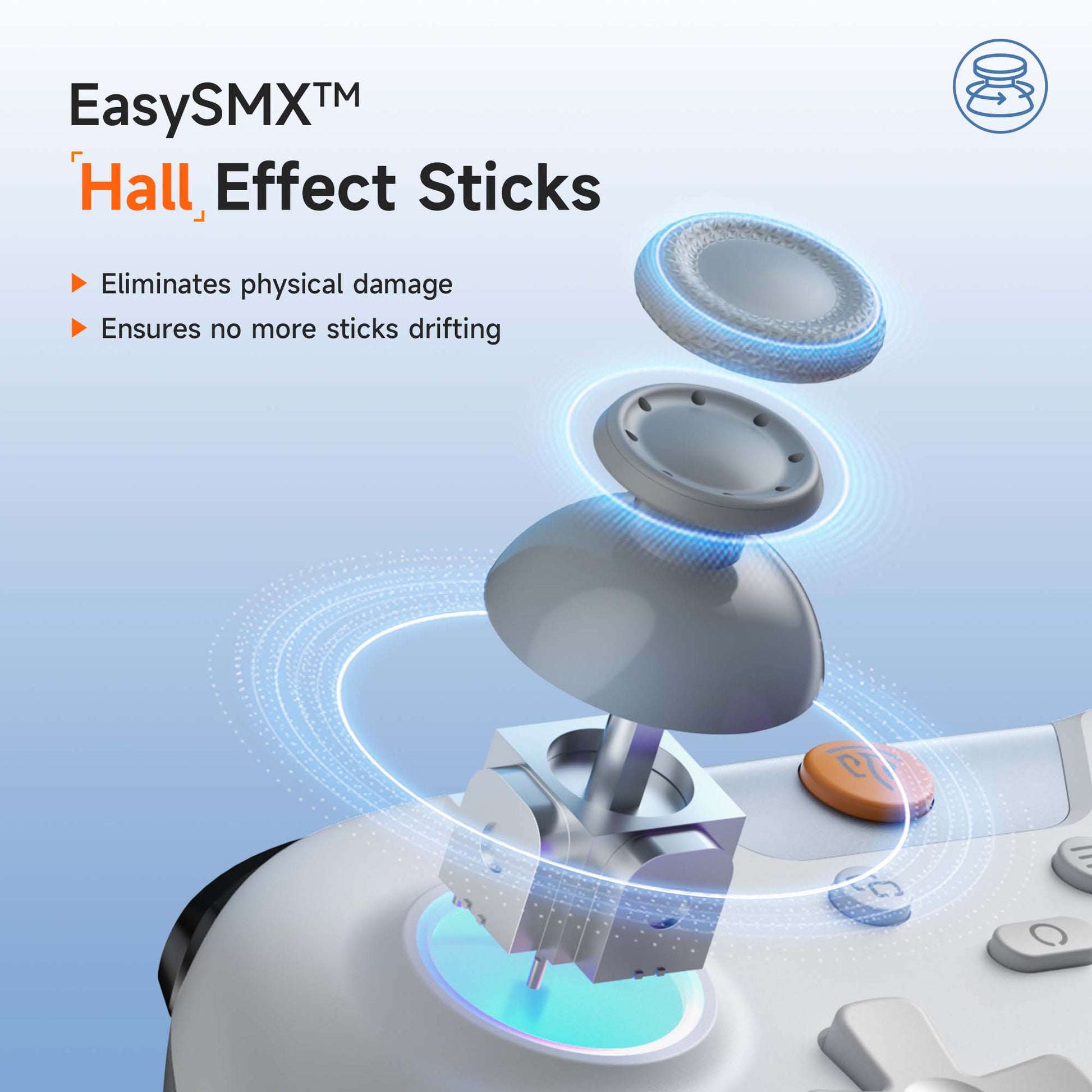 EasySMX X05 Hall Effect Gaming Controller For PC / Steam / Nintendo Switch Grey