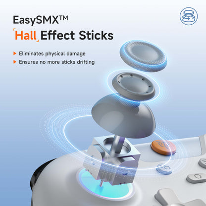 EasySMX X05 Hall Effect Gaming Controller For PC / Steam / Nintendo Switch Grey
