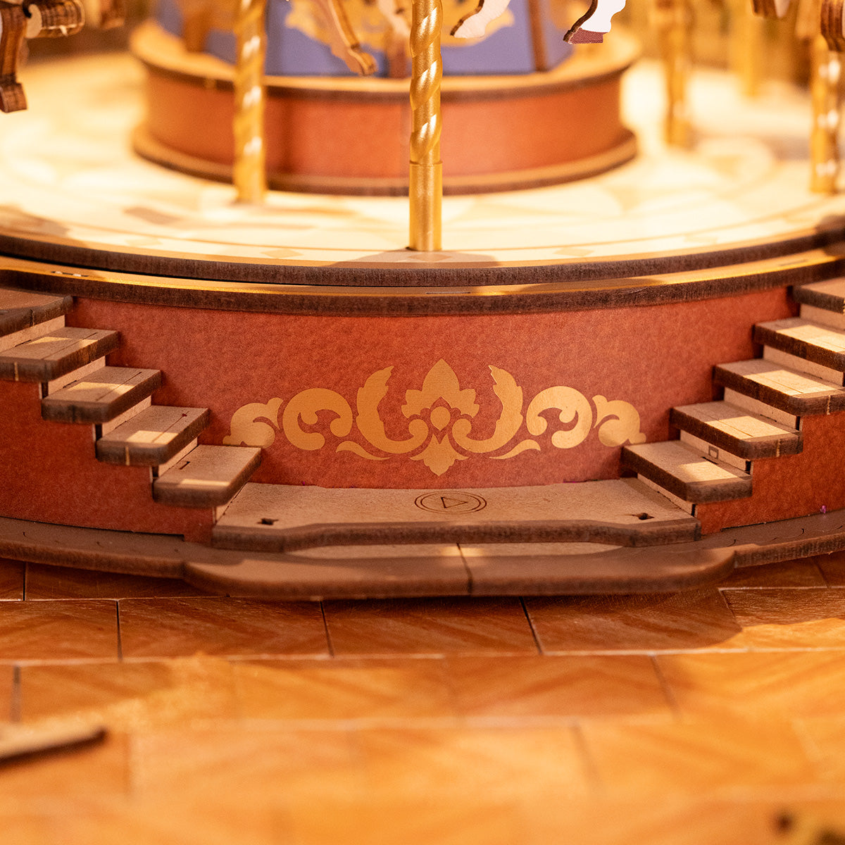 Robotime Classic Carousel 3D DIY Wooden Puzzle Music Box