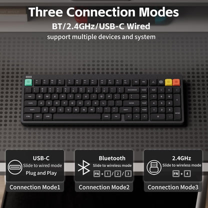 NuPhy Node 100 Low Profile Wireless Mechanical Keyboard Ink Gray Blush Nano Switches