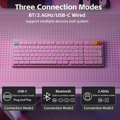 NuPhy Node 100 Low Profile Wireless Mechanical Keyboard Pink Blush Nano Switches