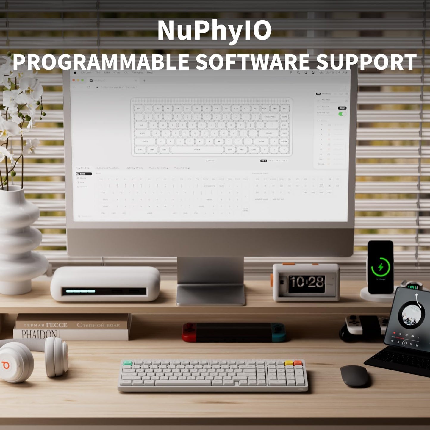 NuPhy Node 100 Low Profile Wireless Mechanical Keyboard Lunar White