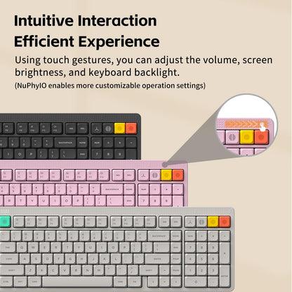 NuPhy Node 100 Low Profile Wireless Mechanical Keyboard Ink Gray Blush Nano Switches