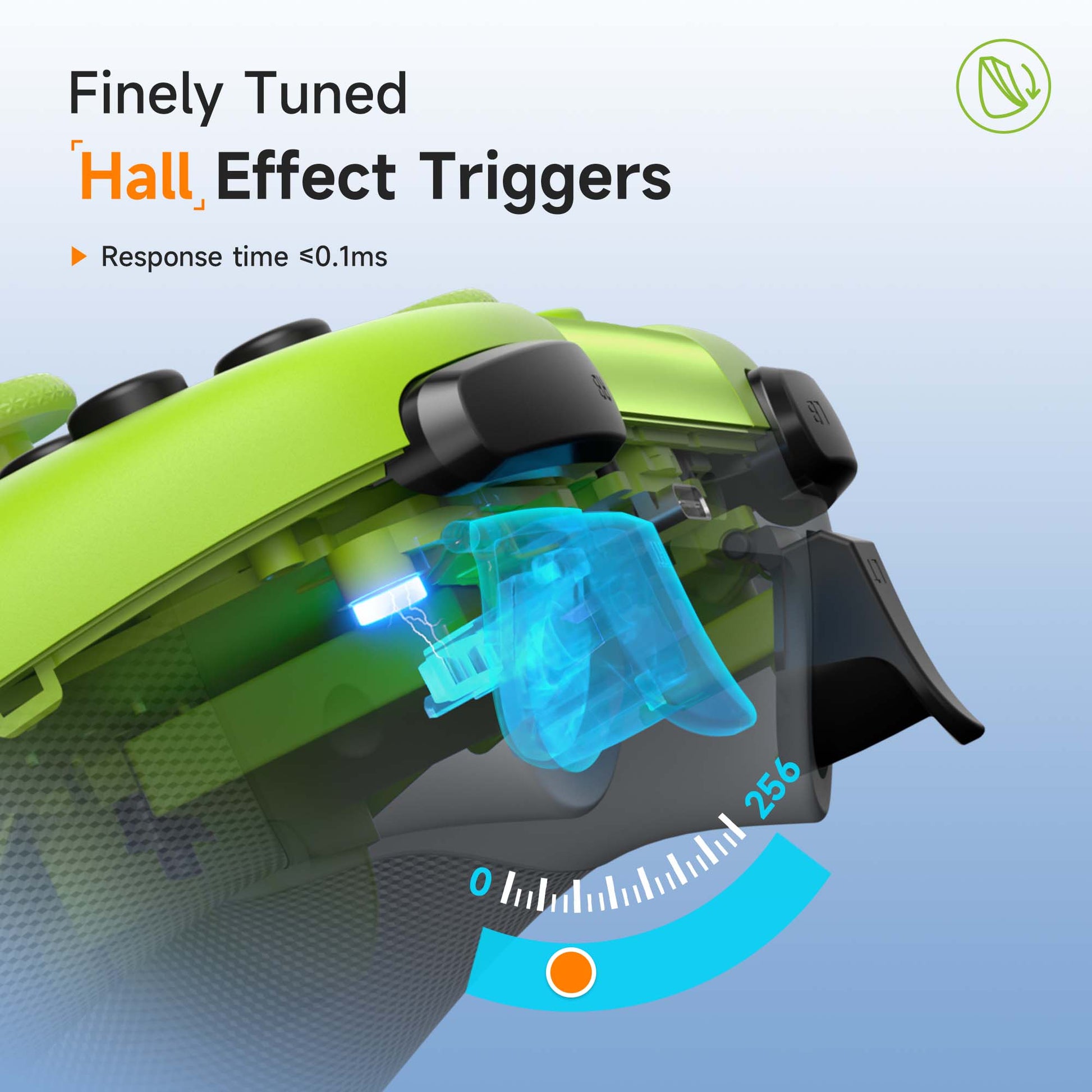 EasySMX X05 Hall Effect Gaming Controller For PC / Steam / Nintendo Switch Green