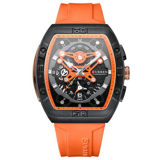 Curren 8443 Luxury Business Sports Wrist Watch Silicone Strap