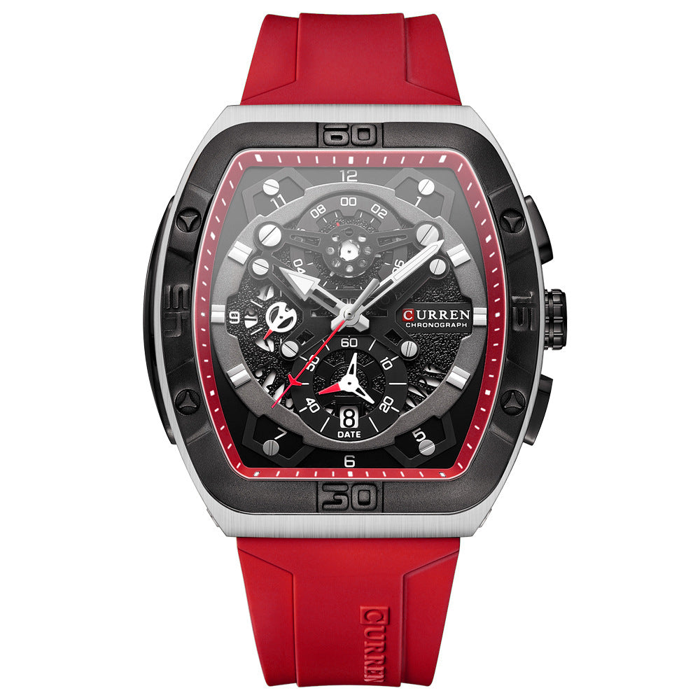 Curren 8443 Luxury Business Sports Wrist Watch Silicone Strap