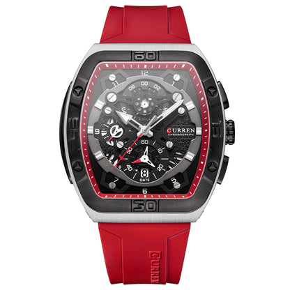 Curren 8443 Luxury Business Sports Wrist Watch Silicone Strap
