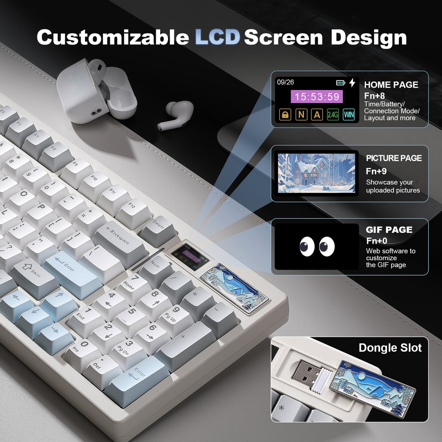 YUNZII IF99 QMK/VIA Full Size LCD Mechanical Gaming Keyboard