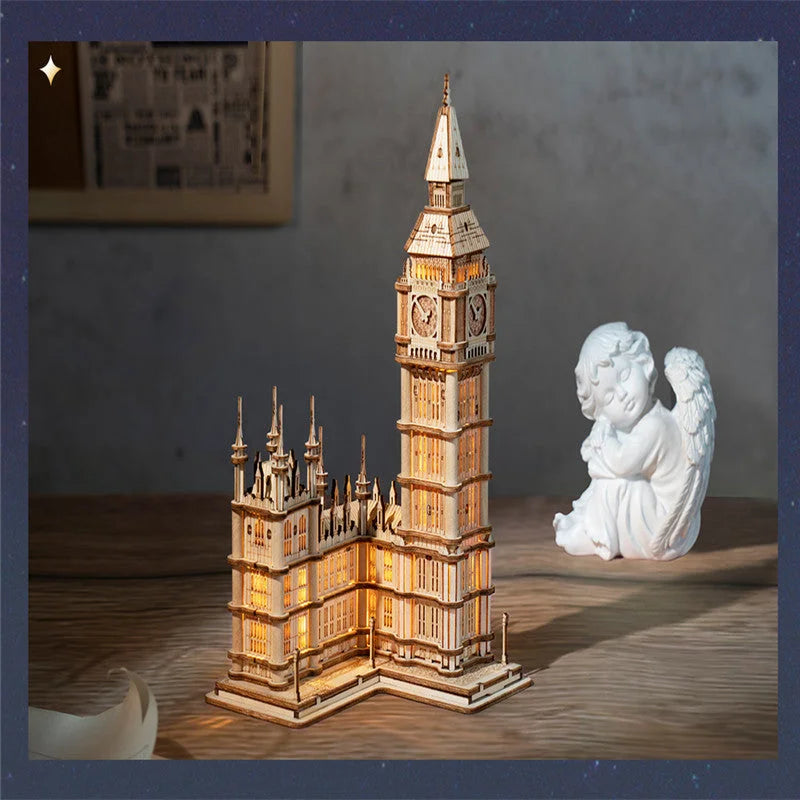 Robotime Big Ben With Lights Architecture 3D Wooden Puzzle