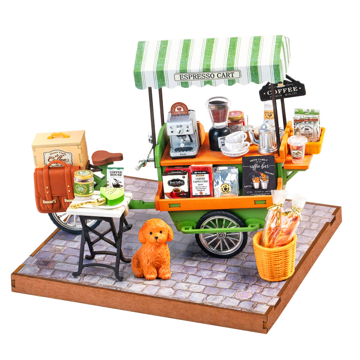 Robotime Aromatic Coffee Cart DIY Miniature 3D House