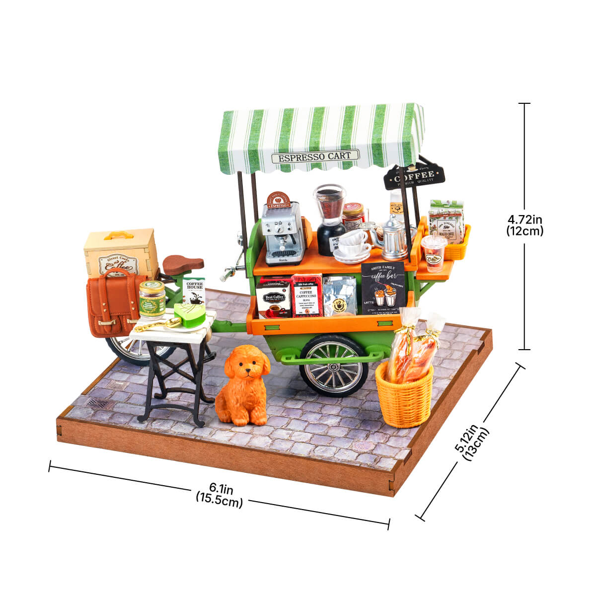 Robotime Aromatic Coffee Cart DIY Miniature 3D House