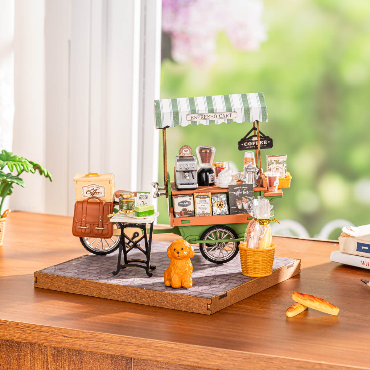 Robotime Aromatic Coffee Cart DIY Miniature 3D House