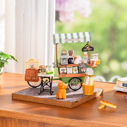 Robotime Aromatic Coffee Cart DIY Miniature 3D House