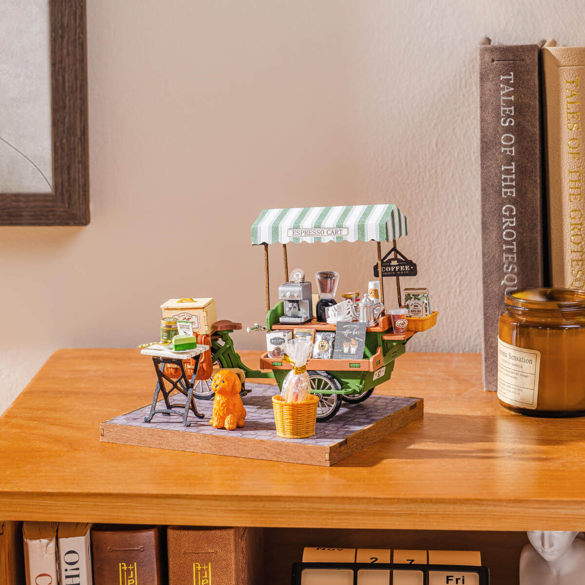 Robotime Aromatic Coffee Cart DIY Miniature 3D House