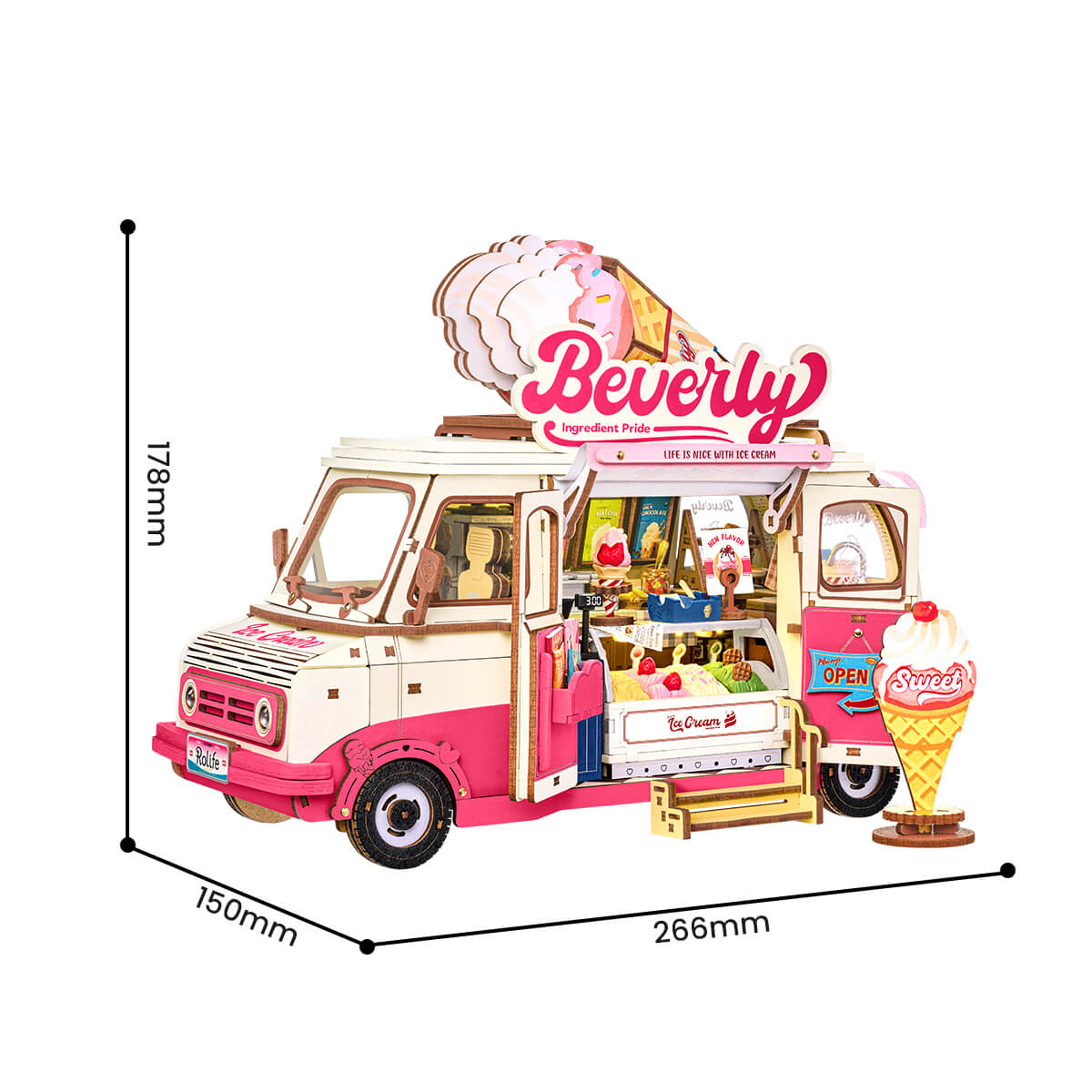Robotime Beverly's Ice Cream Truck 3D DIY Wooden Puzzle