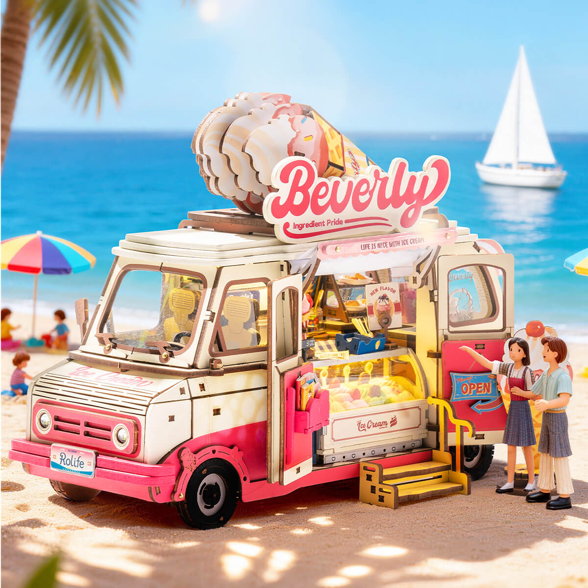 Robotime Beverly's Ice Cream Truck 3D DIY Wooden Puzzle