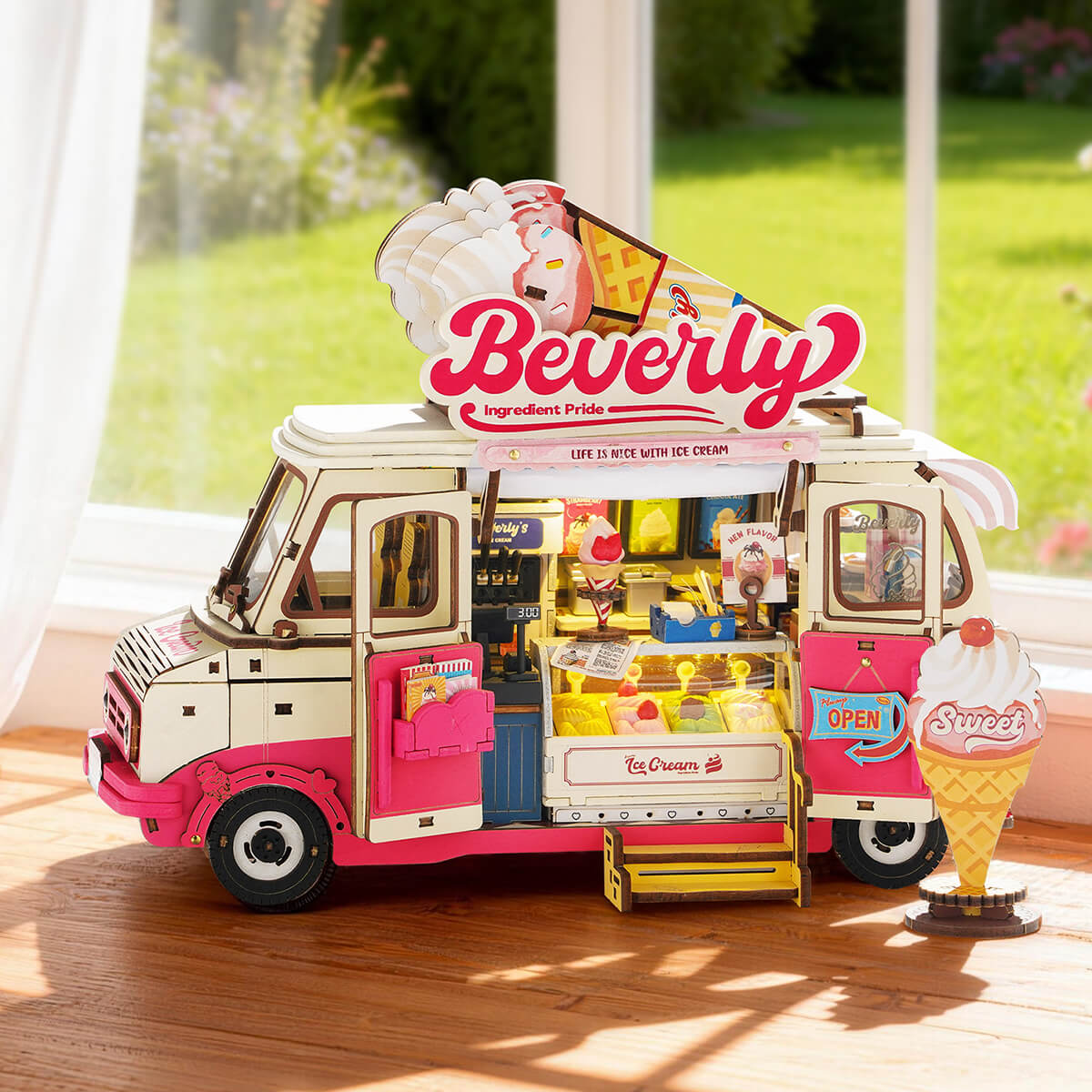 Robotime Beverly's Ice Cream Truck 3D DIY Wooden Puzzle