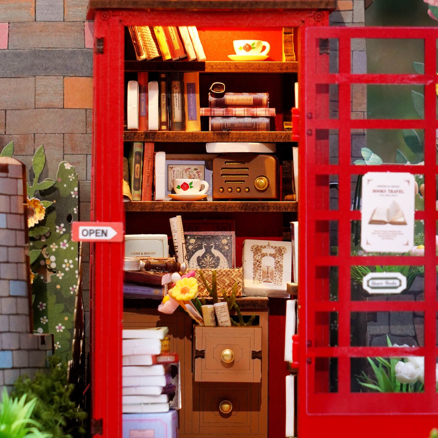 Robotime Blossom Book Booth 3D DIY Wooden Puzzle