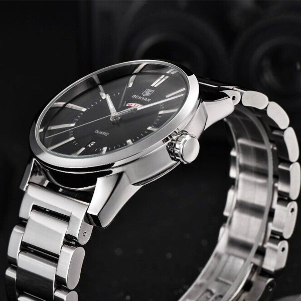 Benyar 5101 Men's Luxury Analog Quartz Wrist Watch Stainless Steel