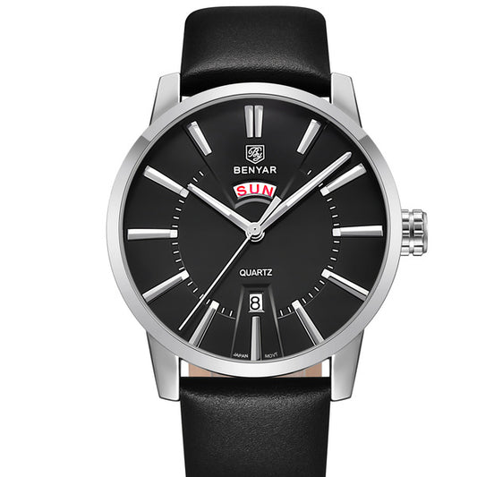 Benyar 5101 Men's Luxury Analog Quartz Wrist Watch Black