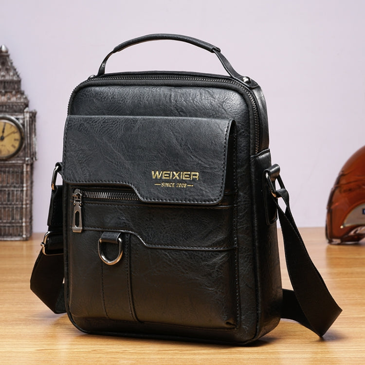 WEIXIER 8642 Business Retro PU Leather Crossbody Shoulder Bag