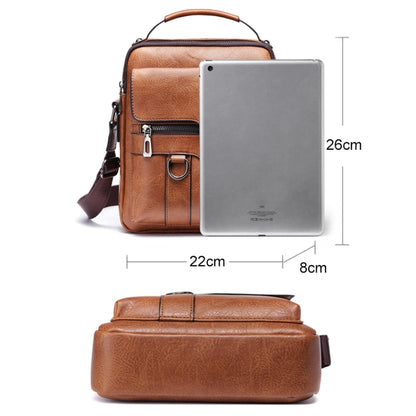 WEIXIER 8642 Business Retro PU Leather Crossbody Shoulder Bag Brown