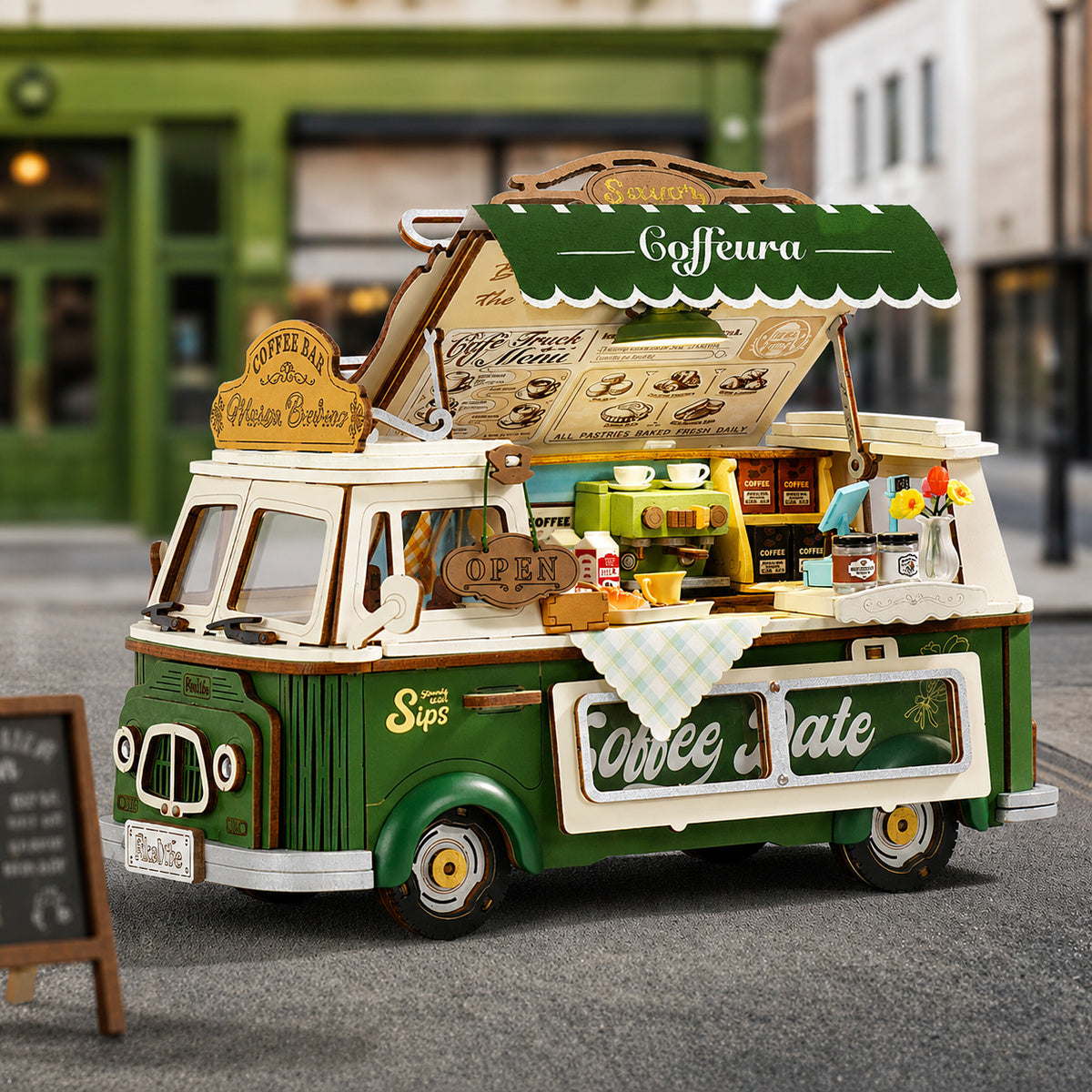Robotime Leo's Coffee Truck 3D DIY Wooden Puzzle